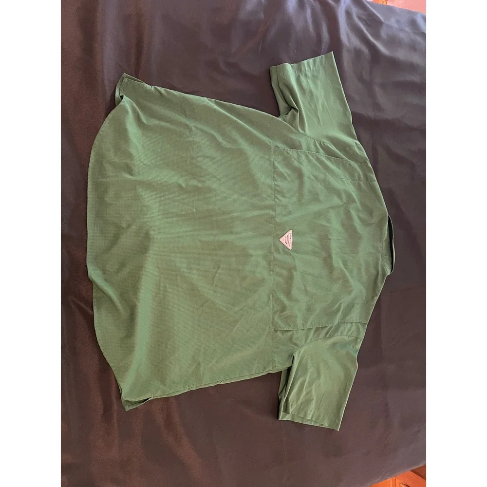 Columbia PFG USF Bulls Fishing Shirt Mens XL Green Short Sleeve Button Down